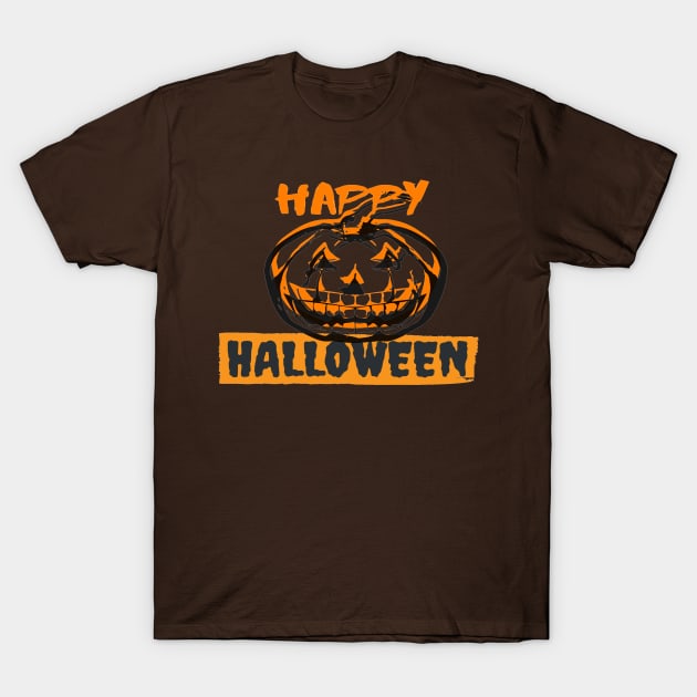 Happy Halloween Tshirt Hoodies Pumpkin Orange T-Shirt by fullstackdev